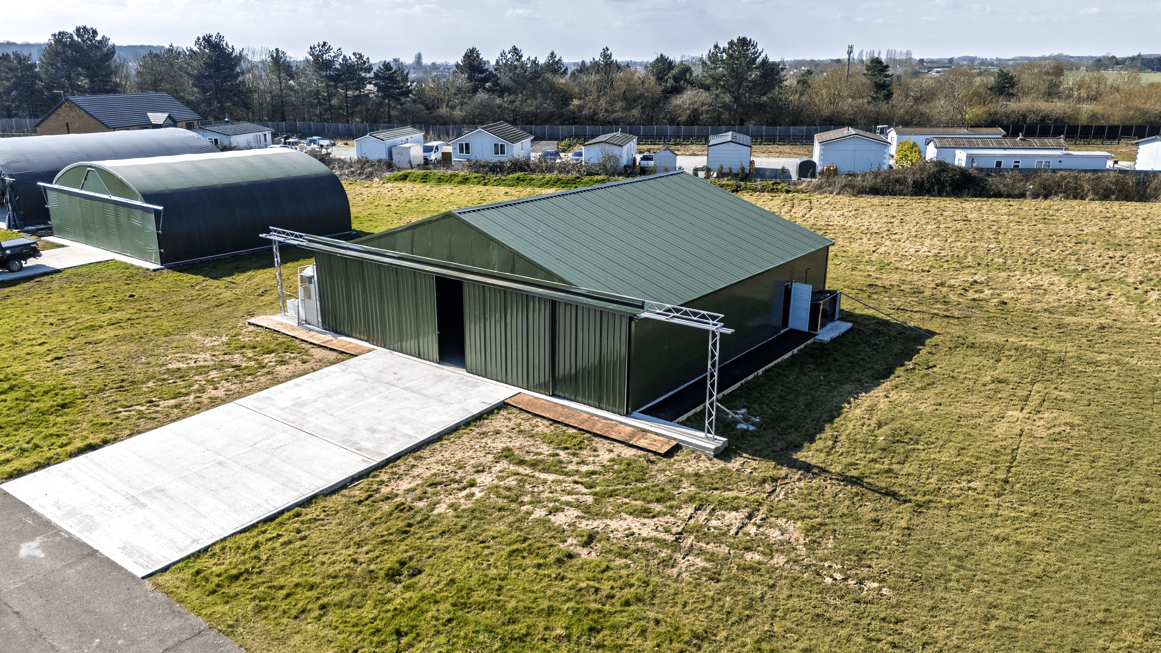 Hangar de aeronaves em aço