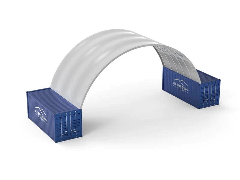 12m x 6m x 4.5m Container Canopy - Open both ends – Grey