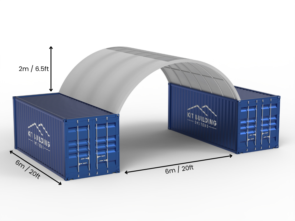 Coberturas para Contêiner - 20ft x 20ft x 6,5ft (6m x 6m x 2m)
