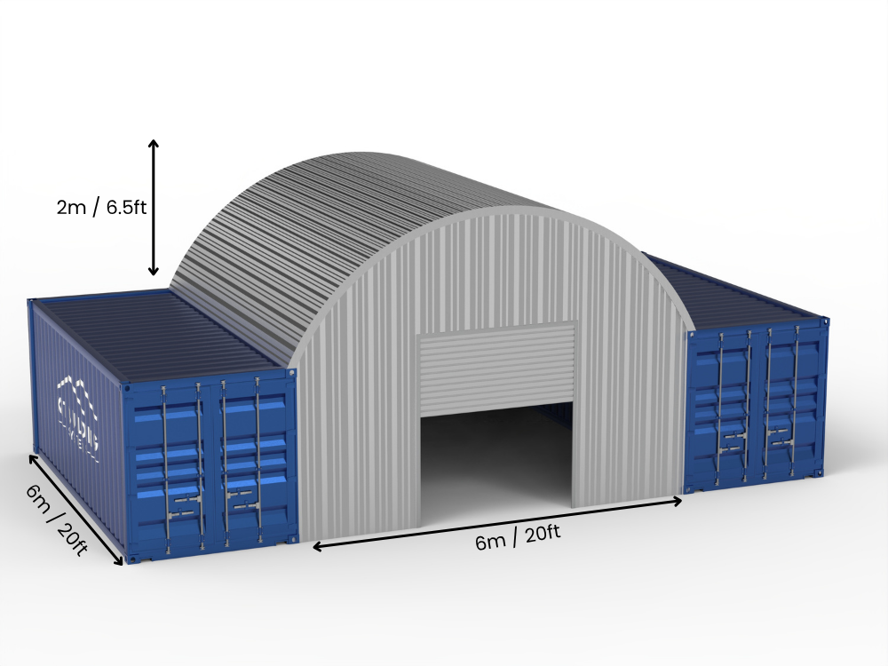 Coberturas de Contêiner de Aço - 20ft x 40ft x 6,5ft (6m x 12m x 2m)