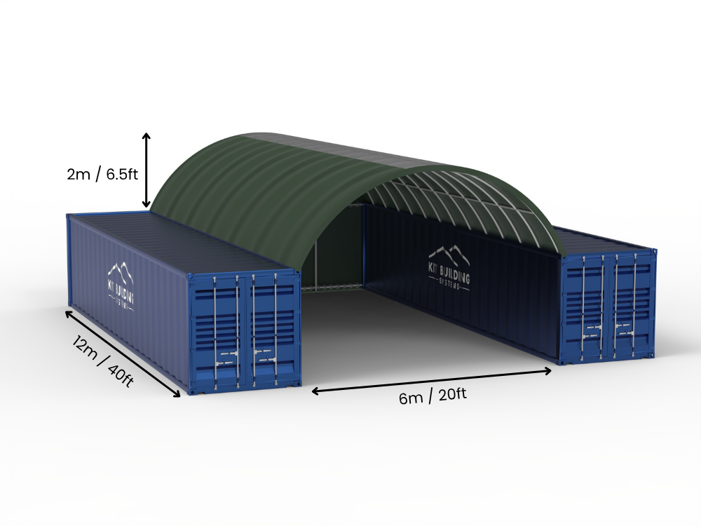 Coberturas para Contêiner - 20ft x 20ft x 6,5ft (6m x 6m x 2m)
