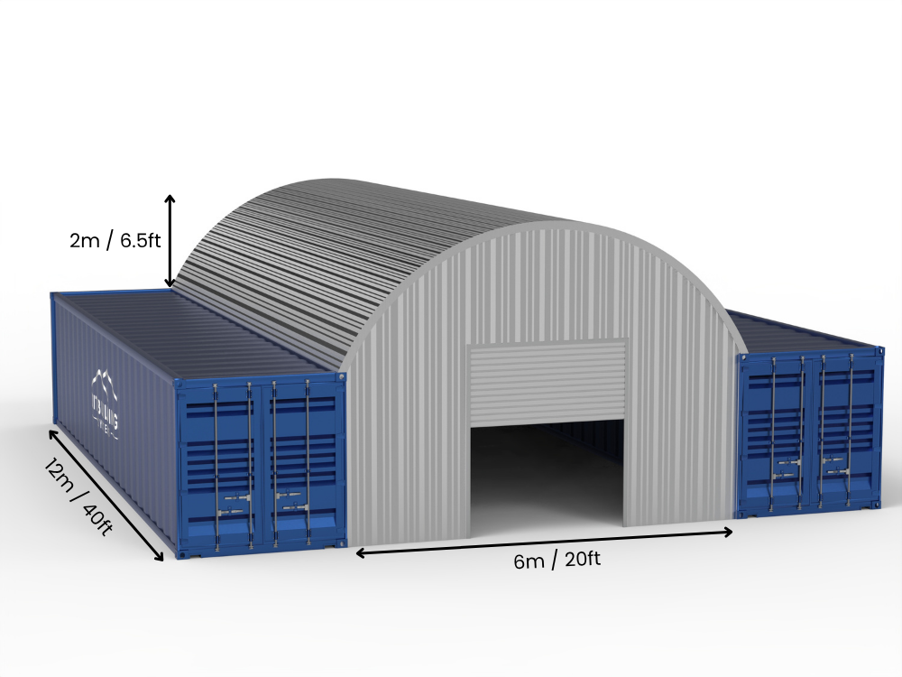 Coberturas de Contêiner de Aço - 20ft x 40ft x 6,5ft (6m x 12m x 2m)