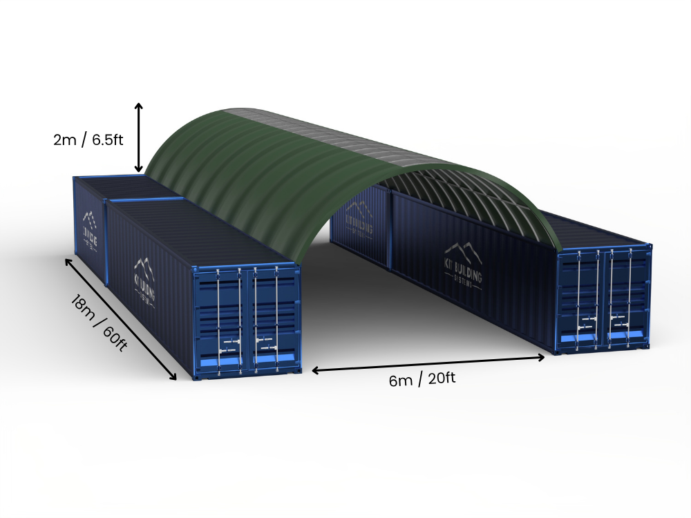 Coberturas para Contêiner - 20ft x 20ft x 6,5ft (6m x 6m x 2m)