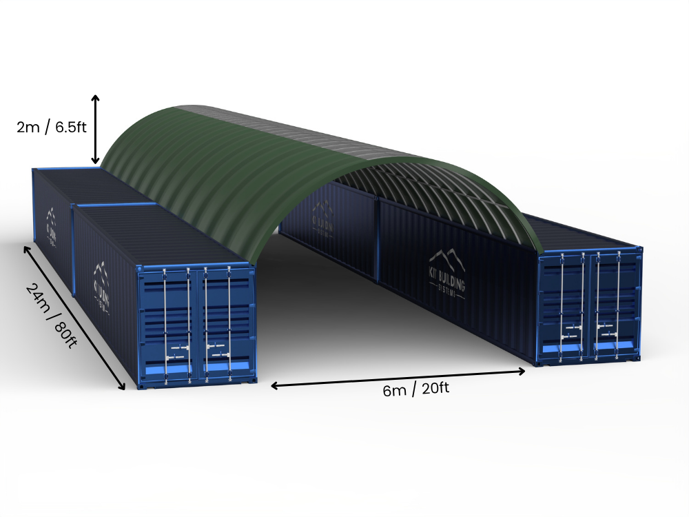 Coberturas para Contêiner - 20ft x 20ft x 6,5ft (6m x 6m x 2m)
