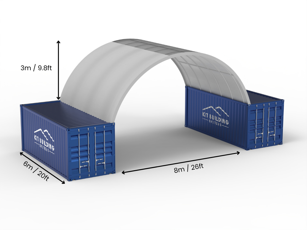 Coberturas para Contêiner - 26ft x 20ft x 10ft (8m x 6m x 3m)