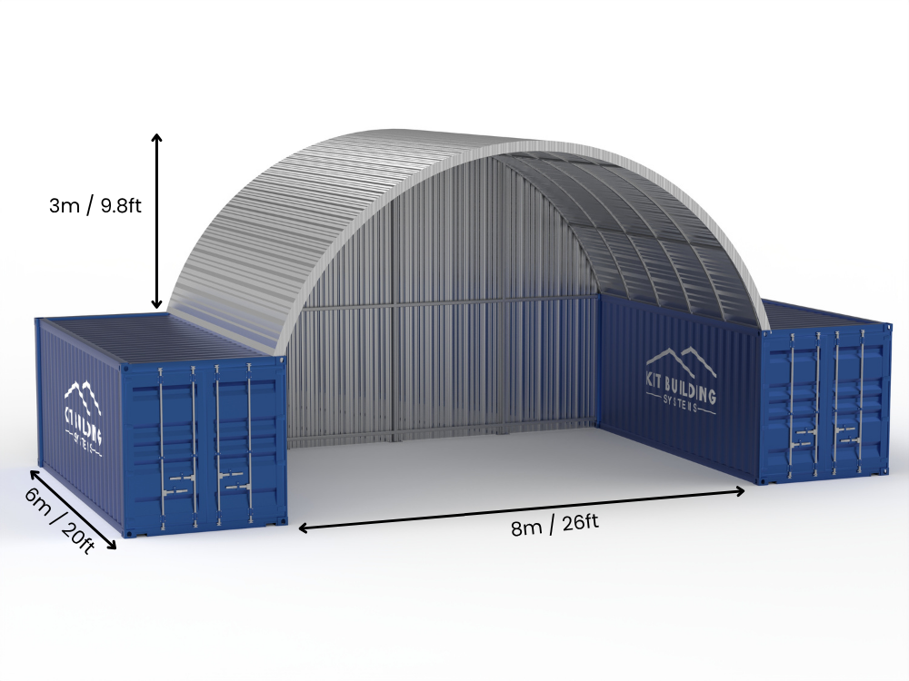 Coberturas de Contêiner de Aço - 20ft x 40ft x 6,5ft (6m x 12m x 2m)