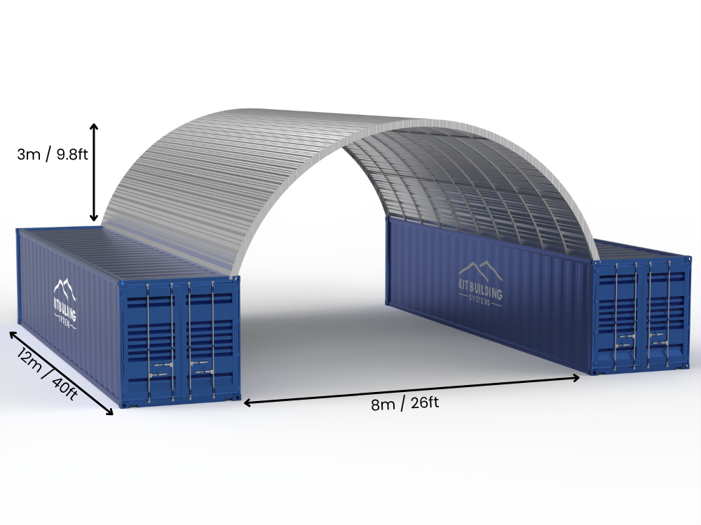 Coberturas de Contêiner de Aço - 20ft x 40ft x 6,5ft (6m x 12m x 2m)