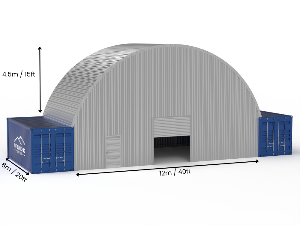 Coberturas de Contêiner de Aço - 40ft x 40ft x 15ft (12m x 12m x 4,5m)