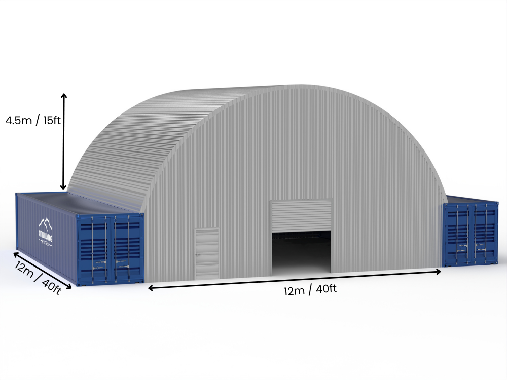 Coberturas de Contêiner de Aço - 40ft x 40ft x 15ft (12m x 12m x 4,5m)