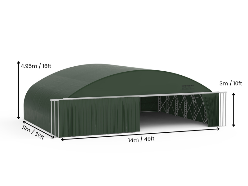 Hangar de Aeronaves de Tecido Verde