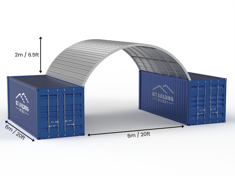 Coberturas de Contêiner de Aço - 20ft x 20ft x 6,5ft (6m x 6m x 2m)