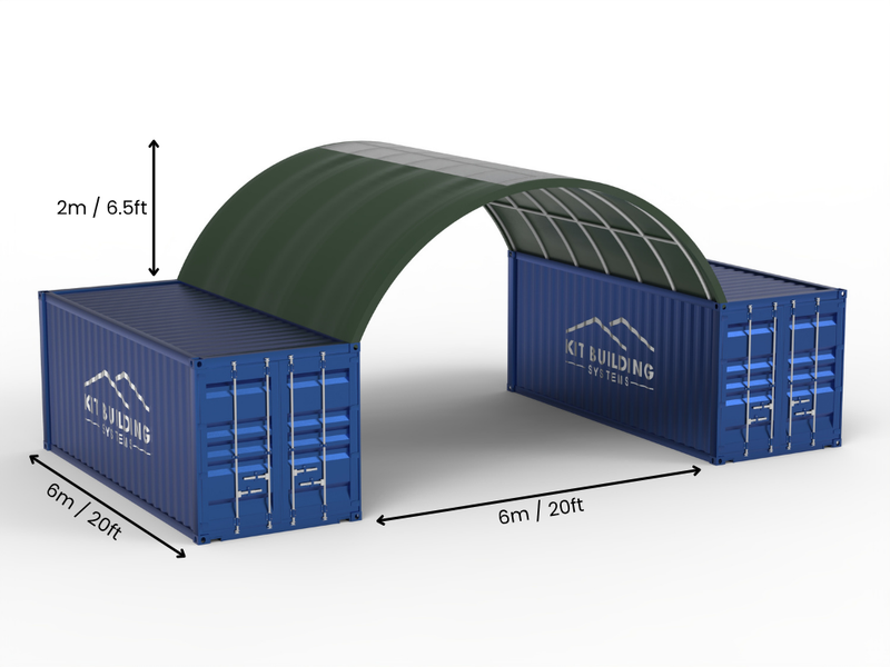 Coberturas para Contêiner - 20ft x 20ft x 6,5ft (6m x 6m x 2m)