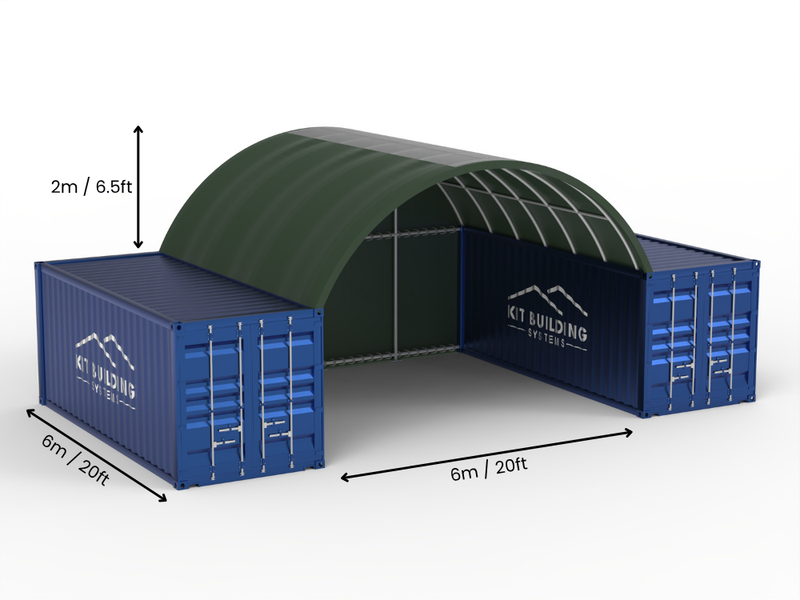 Coberturas para Contêiner - 20ft x 20ft x 6,5ft (6m x 6m x 2m)