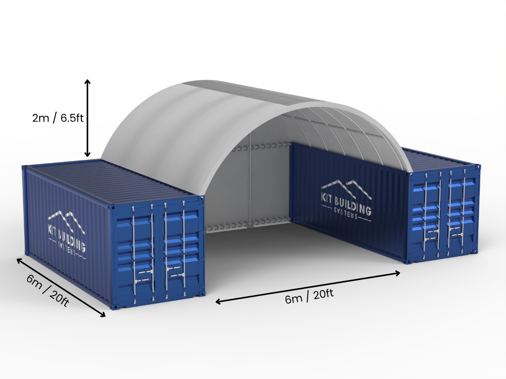 Coberturas para Contêiner - 20ft x 20ft x 6,5ft (6m x 6m x 2m)