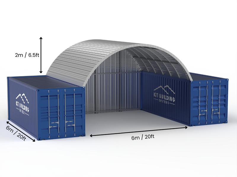 Coberturas de Contêiner de Aço - 20ft x 40ft x 6,5ft (6m x 12m x 2m)