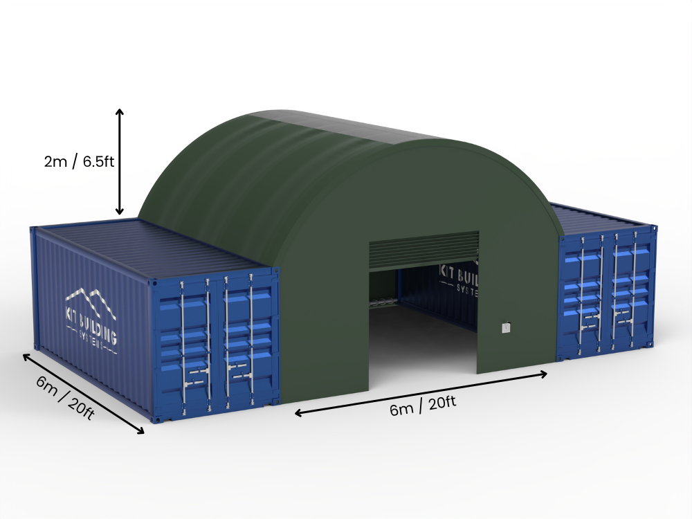 Coberturas para Contêiner - 20ft x 20ft x 6,5ft (6m x 6m x 2m)
