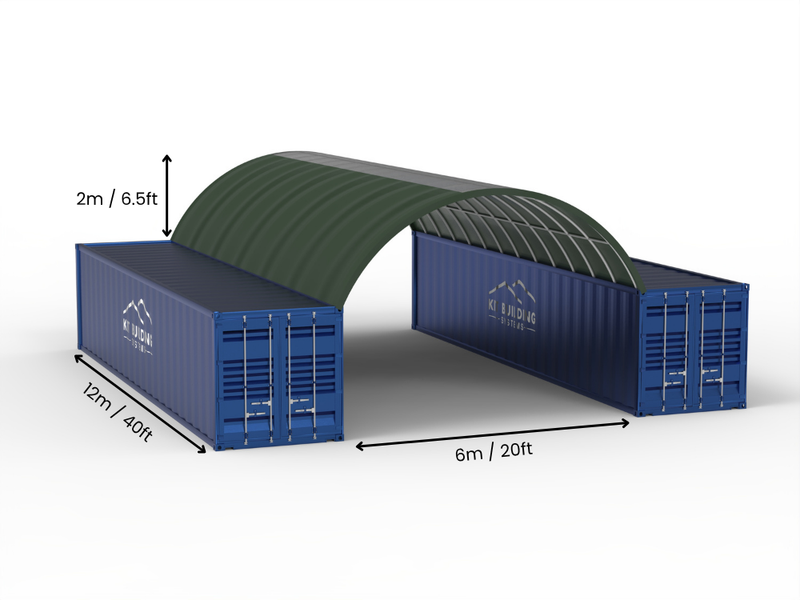 Coberturas para Contêiner - 20ft x 20ft x 6,5ft (6m x 6m x 2m)