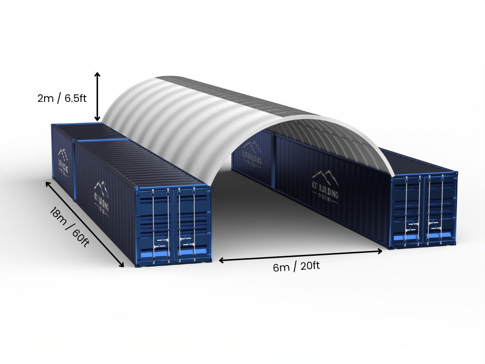 Coberturas para Contêiner - 20ft x 20ft x 6,5ft (6m x 6m x 2m)