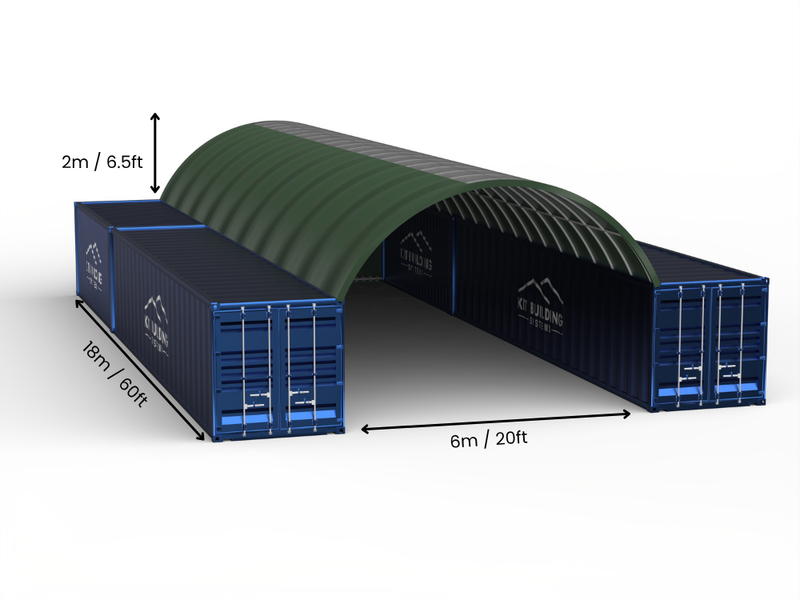Coberturas para Contêiner - 20ft x 20ft x 6,5ft (6m x 6m x 2m)