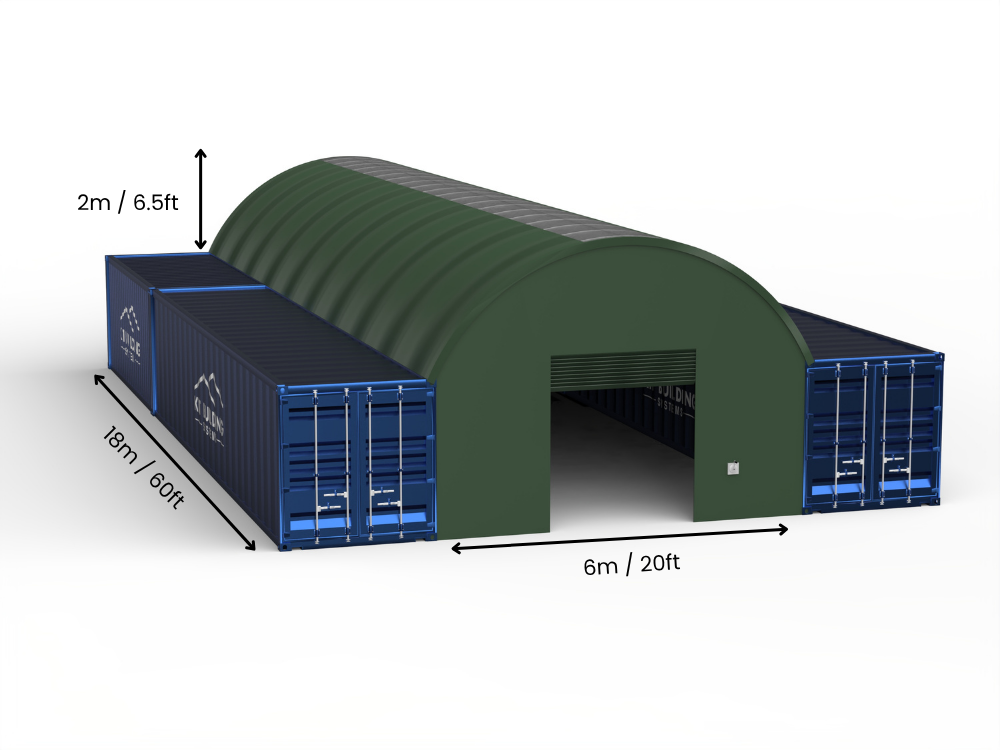 Coberturas para Contêiner - 20ft x 20ft x 6,5ft (6m x 6m x 2m)