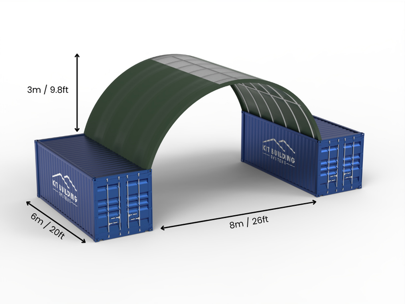 Coberturas para Contêiner - 26ft x 20ft x 10ft (8m x 6m x 3m)