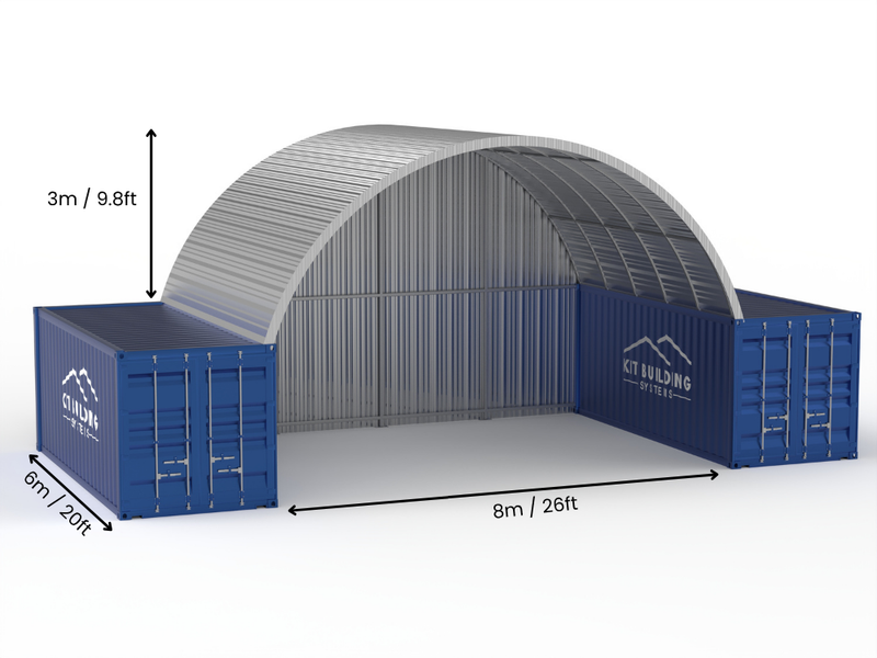 Coberturas de Contêiner de Aço - 20ft x 40ft x 6,5ft (6m x 12m x 2m)
