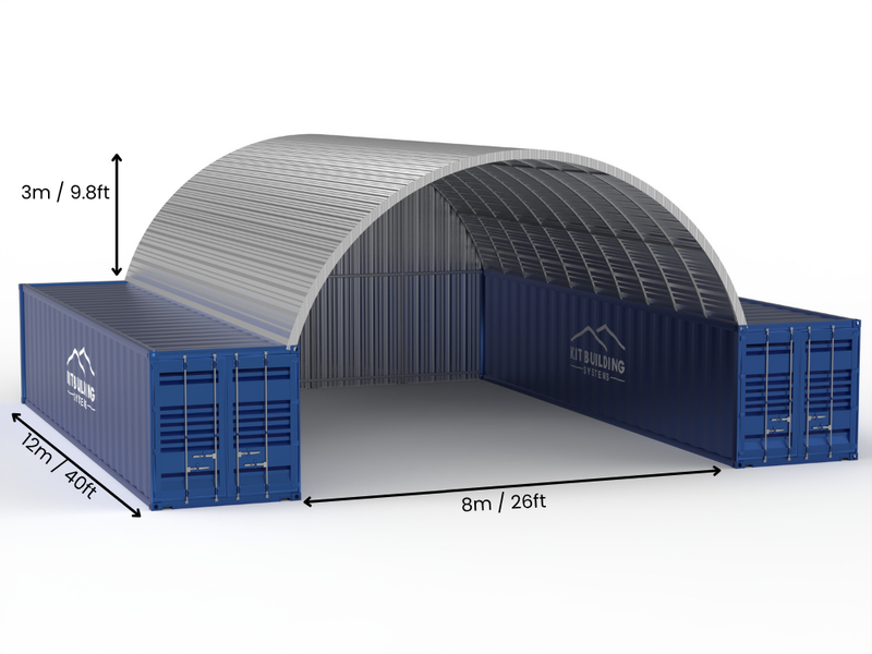 Coberturas de Contêiner de Aço - 20ft x 40ft x 6,5ft (6m x 12m x 2m)