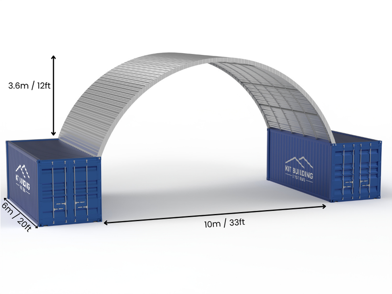 Coberturas de Contêiner de Aço - 33ft x 20ft x 12ft (10m x 6m x 3,6m)