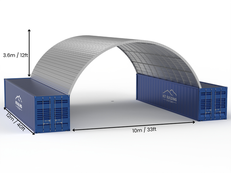 Coberturas de Contêiner de Aço - 33ft x 20ft x 12ft (10m x 6m x 3,6m)