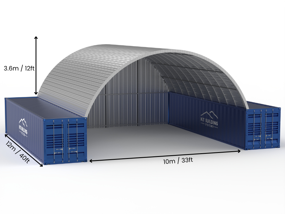 Coberturas de Contêiner de Aço - 33ft x 20ft x 12ft (10m x 6m x 3,6m)