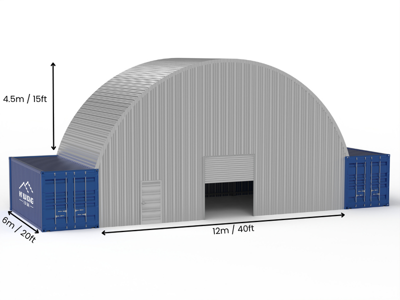 Coberturas de Contêiner de Aço - 40ft x 40ft x 15ft (12m x 12m x 4,5m)