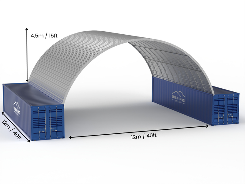 Coberturas de Contêiner de Aço - 40ft x 40ft x 15ft (12m x 12m x 4,5m)