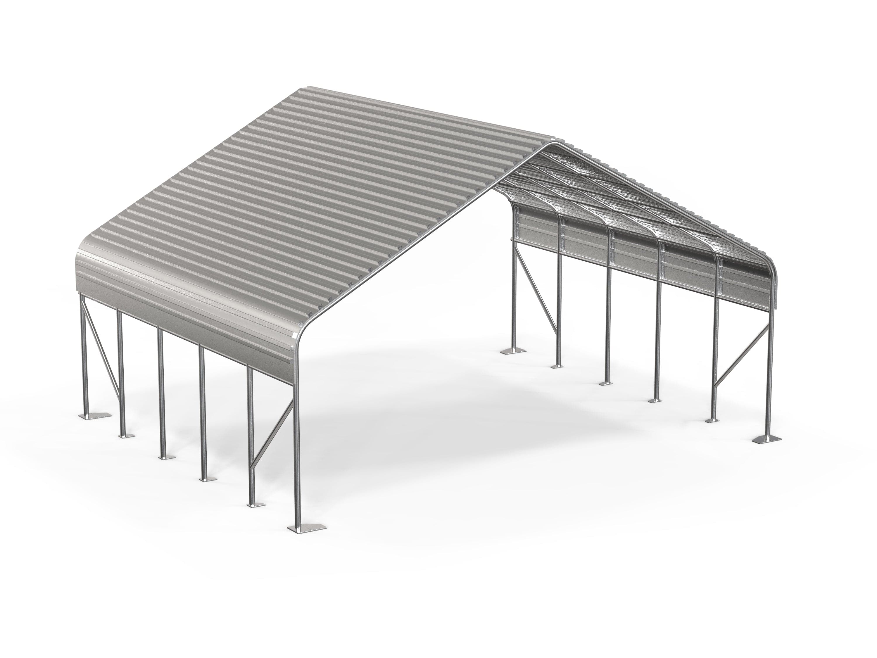 Kit Buildings 16.4ft x 20ft x 12ft (5x6x3.6m) Carport Vehicle Shelter